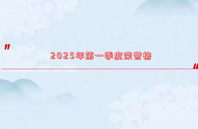 荣县第三人民医院2025年第一季度荣誉榜